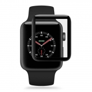 Защитное стекло Apple Watch/Watch 2/Watch 3 (38 мм) Черное  "Полное покрытие"
